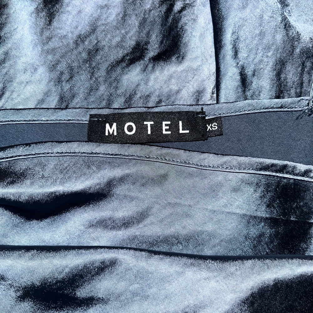 Motel Rocks Blue Ruched Mini Slip Dress - Picture 4 of 4